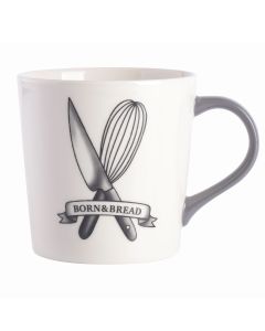 Babish 17 Ounce Fine Ceramic Born &amp; Bread Mug in White